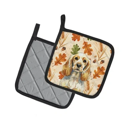 Caroline's Treasures Lemon Roan English Cocker Spaniel Heirloom Fall Pair Of Pot Holders In Multicolor