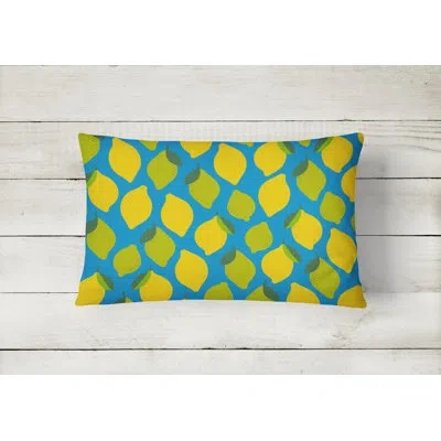 Caroline's Treasures Lemons And Limes Lumbar Pillow In Blue
