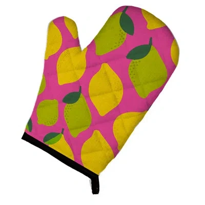 Caroline's Treasures Lemons And Limes Oven Mitt In Green;yellow;pink