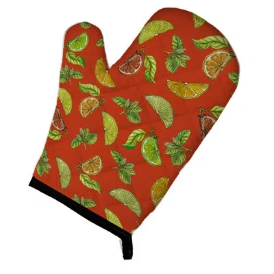 Caroline's Treasures Lemons, Limes And Oranges Oven Mitt In Purple,blue