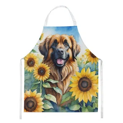 Caroline's Treasures Leonberger In Sunflowers Apron In Multicolor