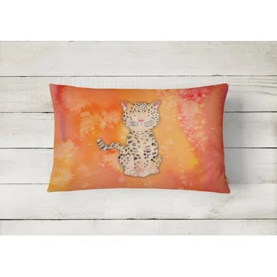 Caroline's Treasures Leopard Watercolor Lumbar Pillow