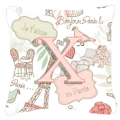 Caroline's Treasures Letter Love In Paris Indoor/outdoor Throw Pillow