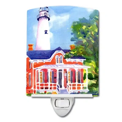 Caroline's Treasures Lighthouse Ceramic Night Light In Multicolor;multicolor