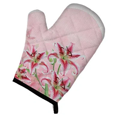 Caroline's Treasures Lillies Oven Mitt In Green;red;pink