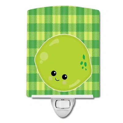 Caroline's Treasures Lime Face Ceramic Night Light In Green