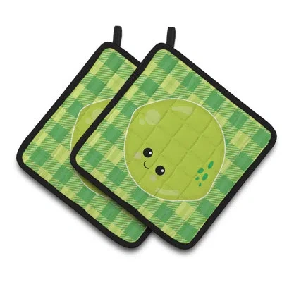 Caroline's Treasures Lime Face Potholder In Green