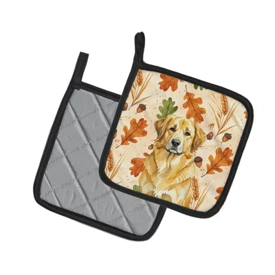 Caroline's Treasures Lion Yellow Leonberger Heirloom Fall Pair Of Pot Holders In Multicolor