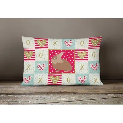Caroline's Treasures Lionhead Rabbit Love Outdoor Rectangular Cushion With Filling