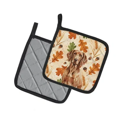 Caroline's Treasures Liver Pointer Heirloom Fall Pair Of Pot Holders In Multicolor