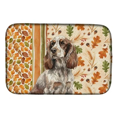 Caroline's Treasures Liver Roan English Cocker Spaniel Heirloom Fall Dish Drying Mat In Natural
