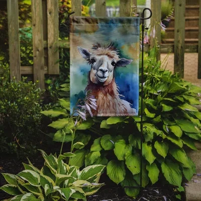 Caroline's Treasures Llama Garden Flag In Green;blue