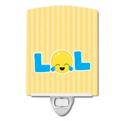 Caroline's Treasures Lol Face Ceramic Night Light In Yellow
