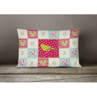Caroline's Treasures London Canary Love Outdoor Rectangular Cushion With Filling