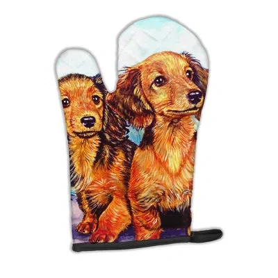 Caroline's Treasures Long Hair Dachshund Oven Mitt In Brown