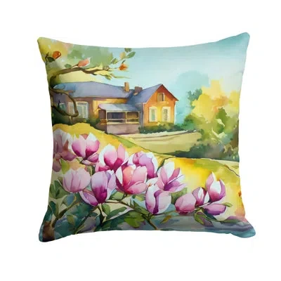 Caroline's Treasures Louisiana Magnolias In Watercolor Throw Pillow In Multicolor
