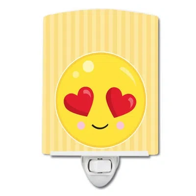 Caroline's Treasures Lovey Face Ceramic Night Light In Yellow