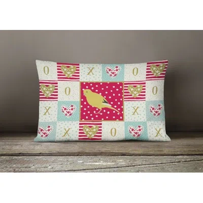 Caroline's Treasures Mae Border Canary Love Outdoor Rectangular Cushion With Filling