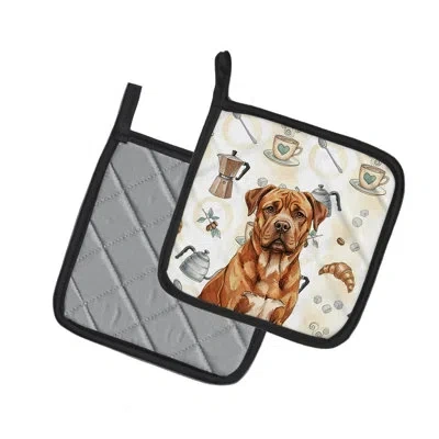 Caroline's Treasures Mahogany Dogue De Bordeaux Coffee Bar Pair Of Pot Holders In Multicolor