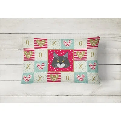 Caroline's Treasures Maine Coon Cat Love Outdoor Rectangular Cushion With Filling