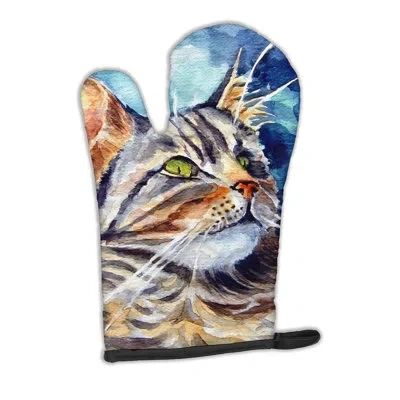 Caroline's Treasures Maine Coon Sissy Oven Mitt In Blue;brown