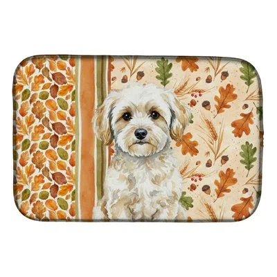 Caroline's Treasures Maltipoo Heirloom Fall Dish Drying Mat In Natural