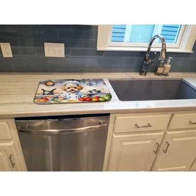 Caroline's Treasures Maltipoo The Chef Dish Drying Mat In Natural