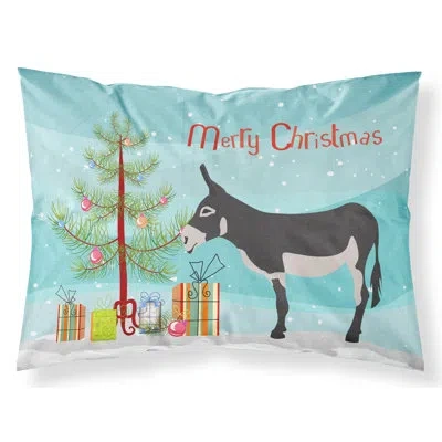 Caroline's Treasures Mammoth Jack Donkey Christmas Pillowcase In Blue