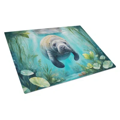 Caroline's Treasures Manatee In A Crystal-clear Spring Glass Cutting Board