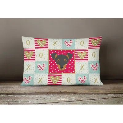 Caroline's Treasures Manchester Toy Terrier Love Outdoor Rectangular Cushion With Filling