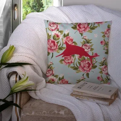Caroline's Treasures Marlin Shabby Elegance Blue Roses Indoor/outdoor Throw Pillow