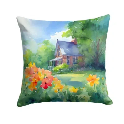 Caroline's Treasures Massachusetts Mayflowers In Watercolor Throw Pillow In Multicolor