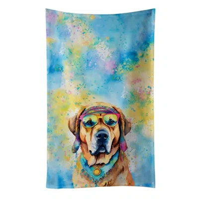 Caroline's Treasures Mastiff Hippie Dawg Kitchen Towel In Multicolor