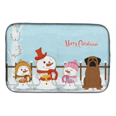 Caroline's Treasures Merry Christmas Carolers Mastiff Brindle Dish Drying Mat