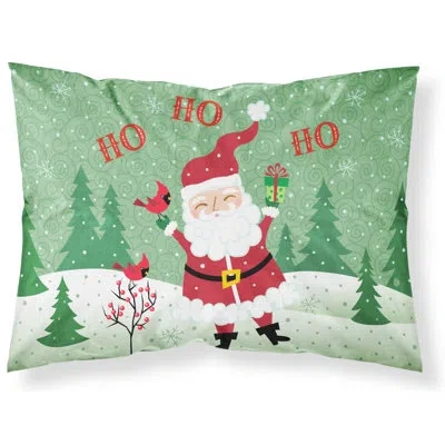 Caroline's Treasures Merry Christmas Ho Ho Ho Pillowcase In Green