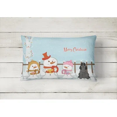 Caroline's Treasures Merry Christmas Merry Christmas Indoor/outdoor Lumbar Pillow In Black