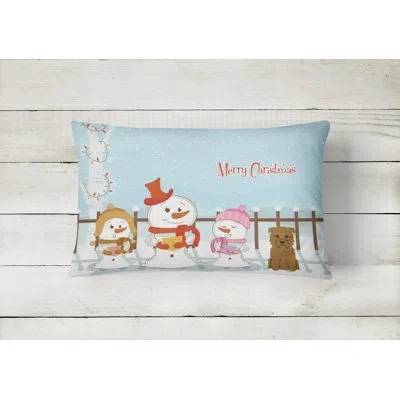 Caroline's Treasures Merry Christmas Merry Christmas Indoor/outdoor Lumbar Pillow In Tan