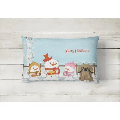 Caroline's Treasures Merry Christmas Merry Christmas Indoor/outdoor Lumbar Pillow In Tan