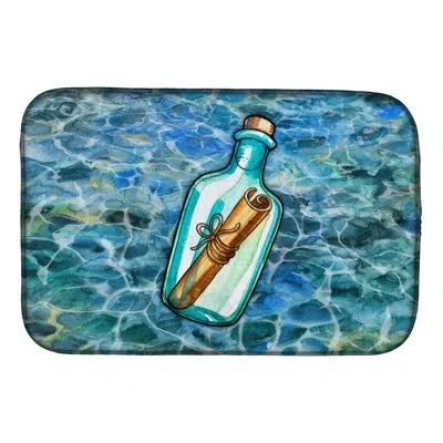 Caroline's Treasures Message In A Bottle Drying Mat In Blue