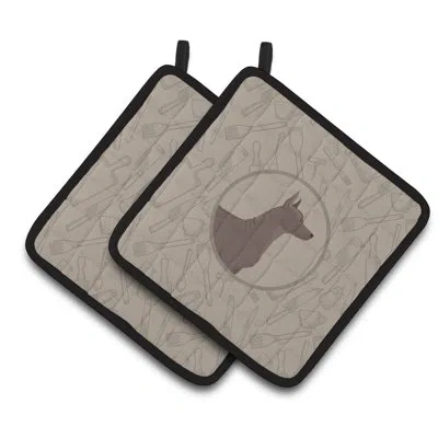 Caroline's Treasures Mexican Hairless Dog Xolo In The Kitchen Potholder In Gray