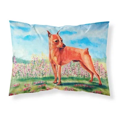 Caroline's Treasures Min Pin Pillowcase In Blue