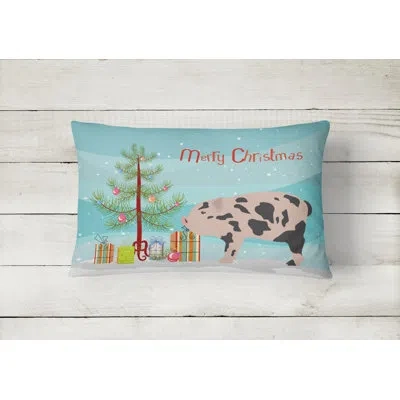 Caroline's Treasures Mini Miniature Pig Christmas Indoor/outdoor Throw Pillow