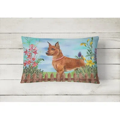Caroline's Treasures Miniature Pinscher Spring Indoor/outdoor Throw Pillow