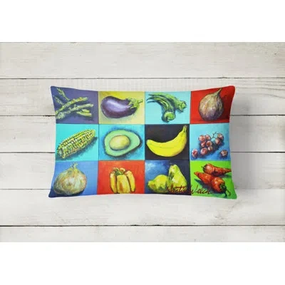 Caroline's Treasures Mixed Fruits And Vegetables Fabric Indoor/outdoor Throw Pillow