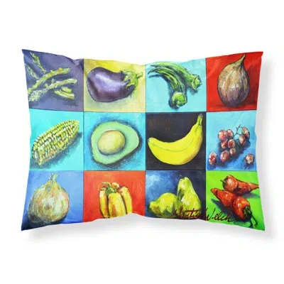 Caroline's Treasures Mixed Fruits And Vegetables Pillowcase In Blue