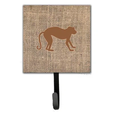 Caroline's Treasures Monkey Leash Holder And Wall Hook In Brown