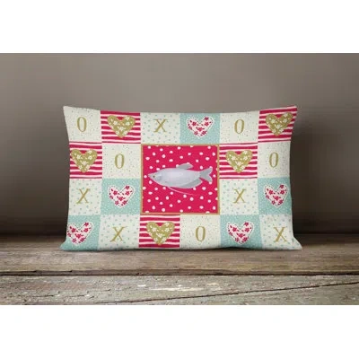 Caroline's Treasures Moonlight Gourami Love Outdoor Rectangular Cushion With Filling
