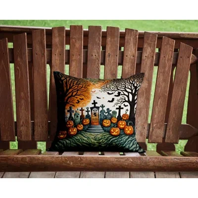 Caroline's Treasures More Spooky Halloween Other/no Pattern Polyester Indoor/outdoor Throw Pillow
