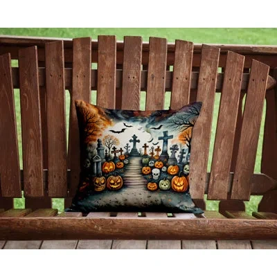 Caroline's Treasures More Spooky Halloween Other/no Pattern Polyester Indoor/outdoor Throw Pillow