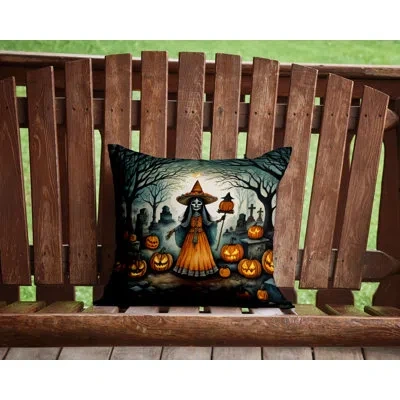 Caroline's Treasures More Spooky Halloween Other/no Pattern Polyester Indoor/outdoor Throw Pillow